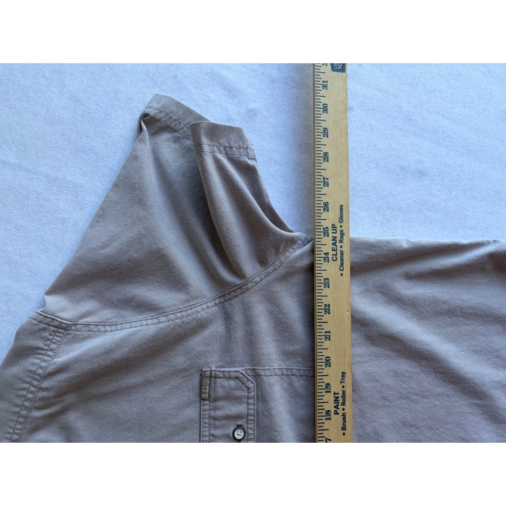 5.11 Tactical Mens XL Khaki Tan Short Sleeve Button Down Utility Work Shirt - Picture 5 of 7